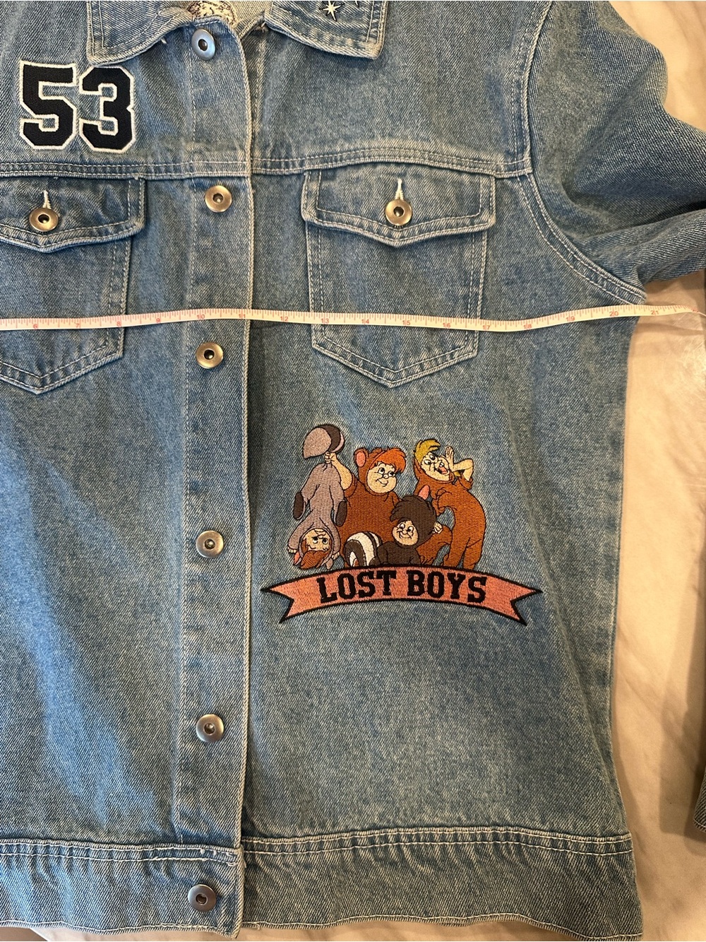 Disney cakeworthy Peter Pan embroidered Neverland denim jacket medium - Picture 13 of 14
